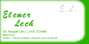 elemer lech business card